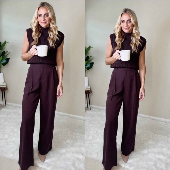 Women's Crewneck Cropped Sweater Vest -
A New Day™ Dark Brown - Picture 6 of 9